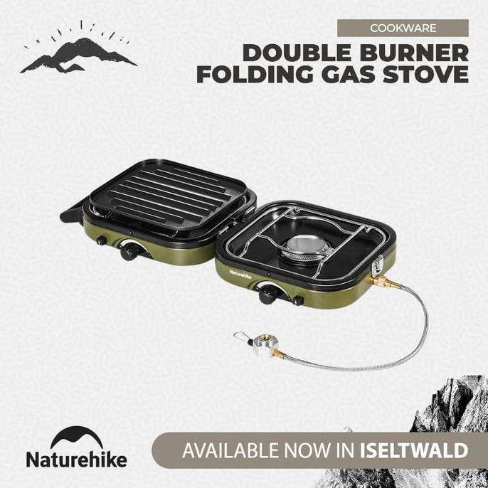 Kompor Double Burner Naturehike NH22RJ003 Folding Camping Gas Stove