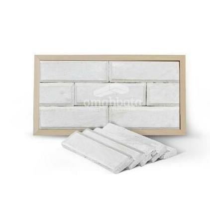 Terakota putih bevel natural tempel