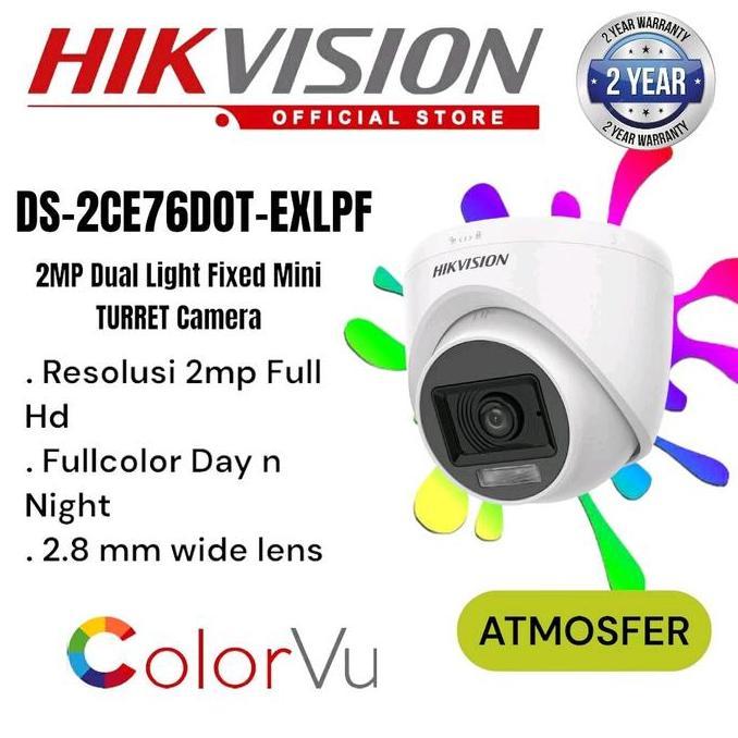 Murah Paket Cctv Hikvision 5Mp Colorvu Audio 4 Channel 4 Camera Hikvision 5Mp Colorvu Audio  Garansi
