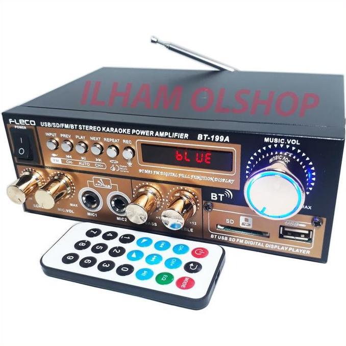 Fleco Amplifier Bluetooth Mini BT-199A Stereo Karaoke