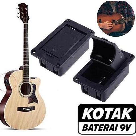 Box Battery Holder 9V Elektrik Bass Gitar Tempat Batere Case 9V