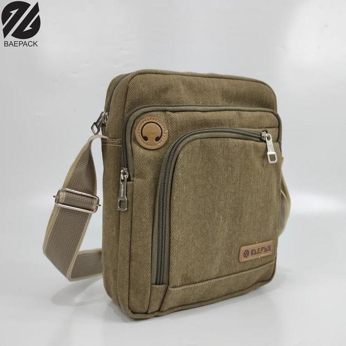 OOTD Tas Selempang Kanvas Pria Argo Khaki Original Baepack / Tas Bahu Selempang Canvas Premium Aesth