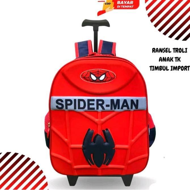 DISKON Tas anak troli laki laki TK/tas dorong anak TK/tas ransel troli tk/tas troli anak Batman TK/t