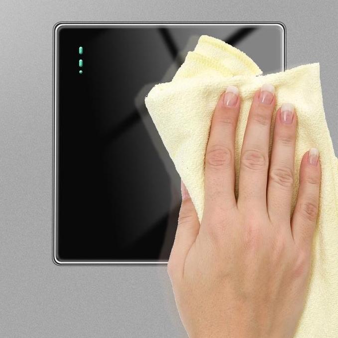 KIMDARY Saklar Lampu Akrilik Sakelar Lampu Rumah Hitam Black Glossy Electrical Switch