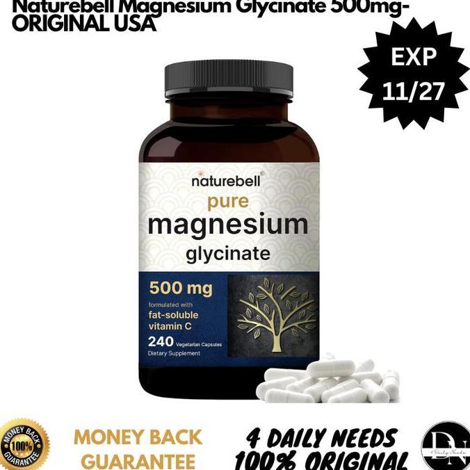 Bitamin- Naturebell Magnesium Glycinate 500Mg 240 Capsules