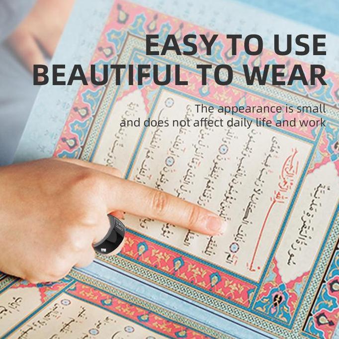 Cincin Dzikir Digital Equantu SQ668 Smart Tasbih Ring Stainless Steel, LCD Display, Alarm Getar, 10 