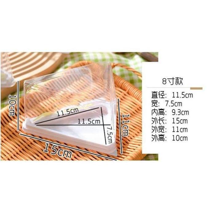 10pcs tray mika segitiga Premium tray mika mini dus box kue potong