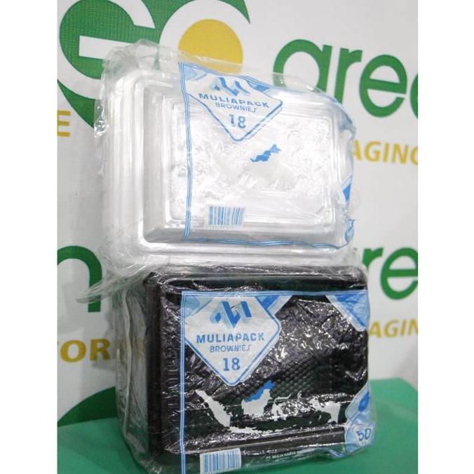 MIKA BROWNIES KOTAK SIZE S SMALL UK 18CM MULIAPACK ISI 50 SET TUTUP