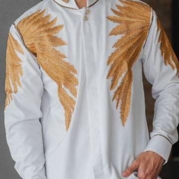 Kemeja Bordir Pria Nuc.Id Fitrah 01 (Putih)