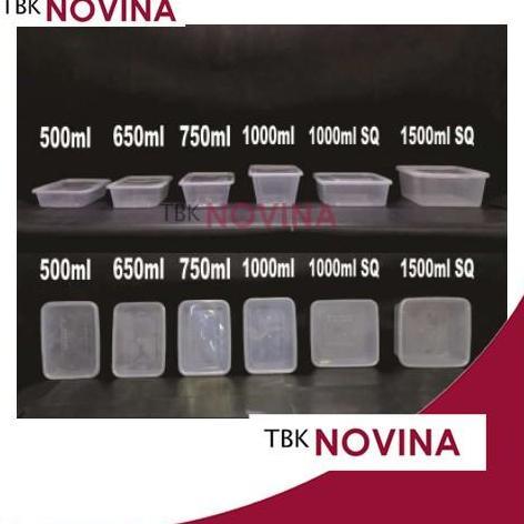 [25PCS]Thinwall 1500ml SQUARE food container box tempat makan plastik kotak nasi penyimpanan makanan