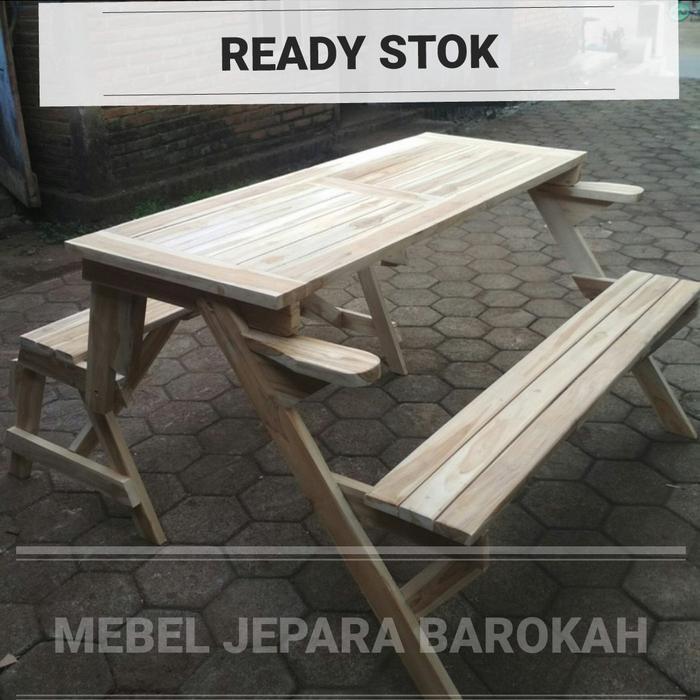 kursi meja lipat kayu jati bangko taman kursi magic mentah jati murah