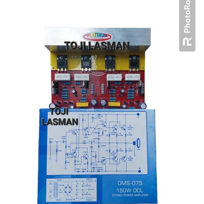 Comcom- Dms 075 + Transistor Final Pcb Kit Power Ocl 150W 150Watt Stereo Sanken Hanaya Monstar Dms 0