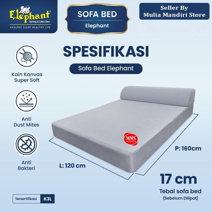 Elephant Kasur Lantai Lipat Trifold Sofabed / Sofa Bed Kasur / Sofa Tidur Lipat