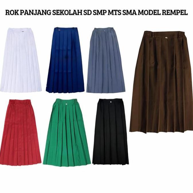 BEST SELLER  Rok Sekolah Panjang Merah Biru Abu Hijau Putih Hitam Coklat Pramuka Panjang SD SMP SMA 