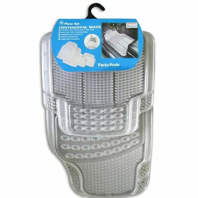 Karpet Mobil Universal Transparan/ Clear putih 2 Baris