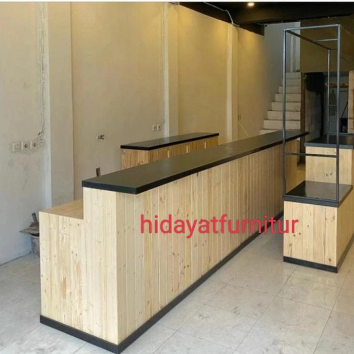meja bar minimalis / meja bar cafe kayu jati Belanda permiter