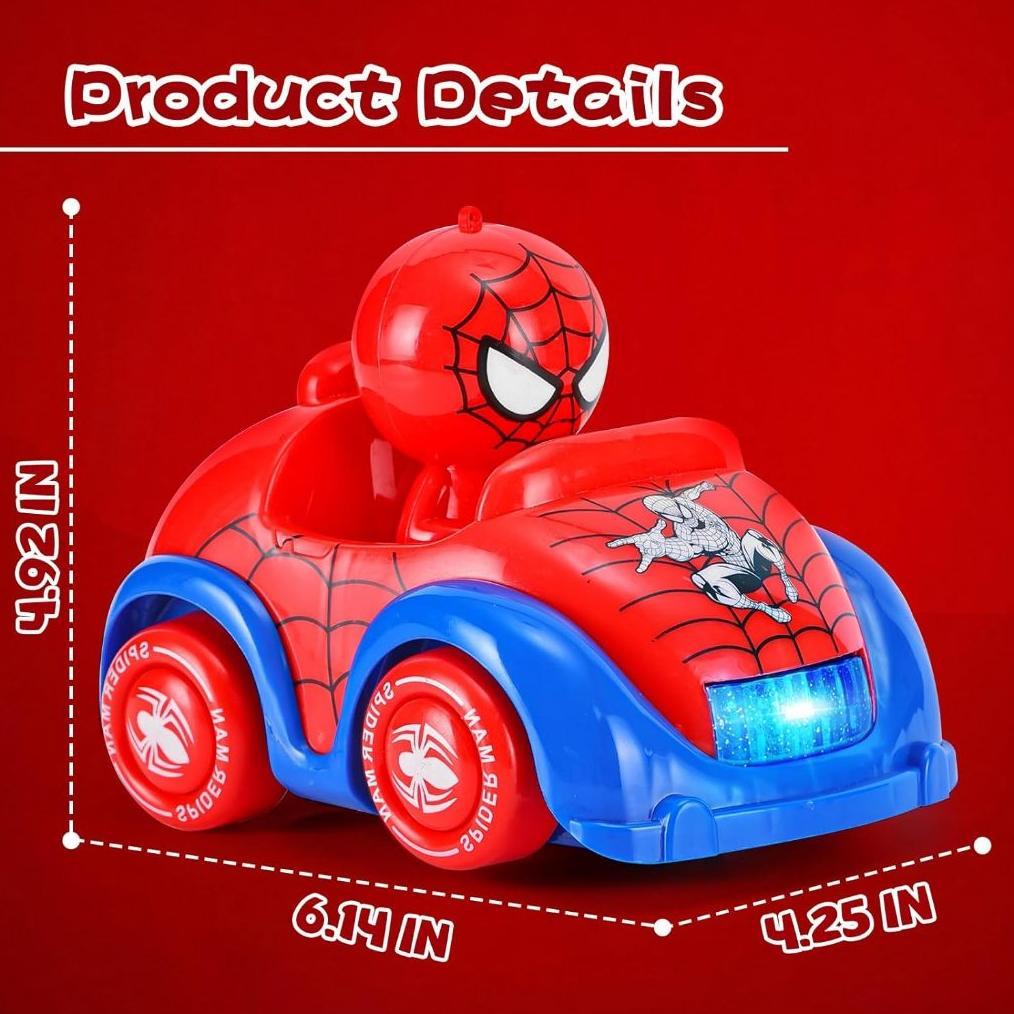 Mainan Mobil Spiderman Menyala Musik Robot Superhero Balita