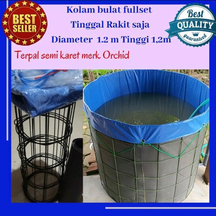 kolam terpal fullset D1.2m Tinggi 1.2m/kolam terpal orchid fullset D1