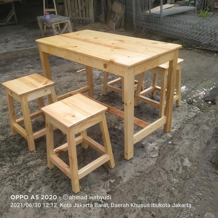 meja kursi cafe minimalis kayu jati belanda