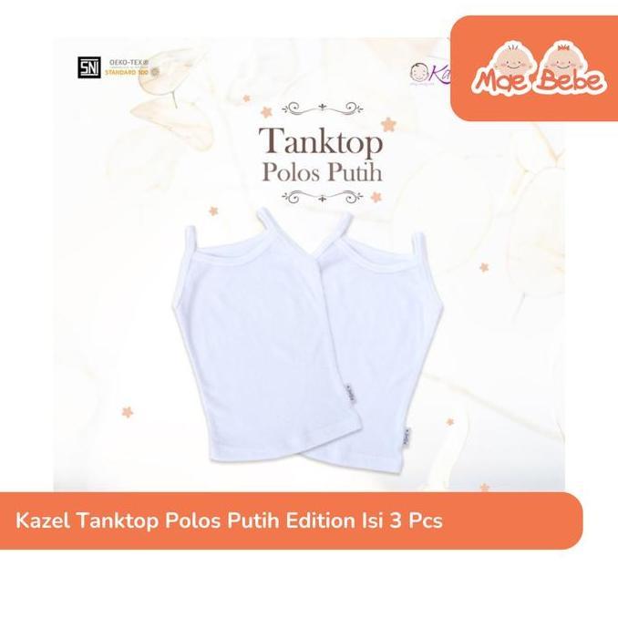 Kazel Tanktop Polos Putih Edition Isi 3 Pcs