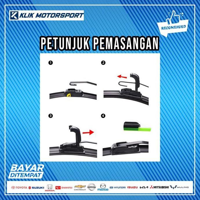 Wiper Daihatsu Espass / Wiper Mobil Frameless - 1 Set Depan Garansi