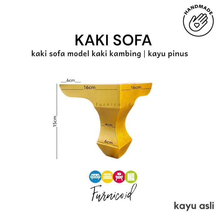 Kaki Sofa Retro Kambing Ukir | Kayu Pinus Asli | Kokoh Kuat