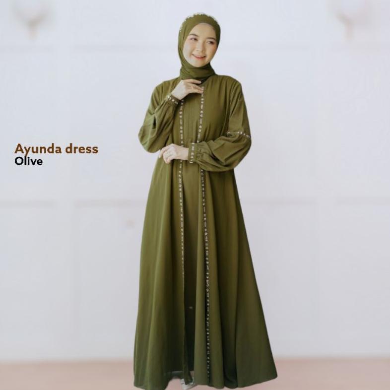 Gamis Ceruty Babydoll Swarovski Outer Ayunda Dress