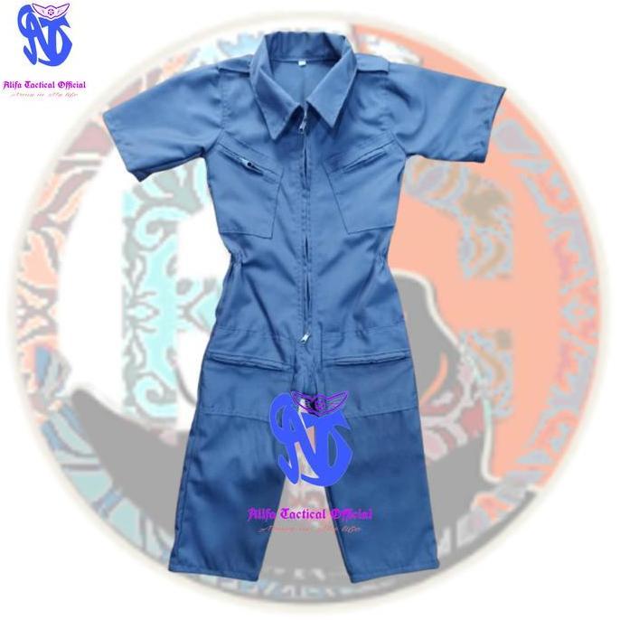 Baju Montir Anak Wearpack Profesi Mekanik Anak Lengan Pendek