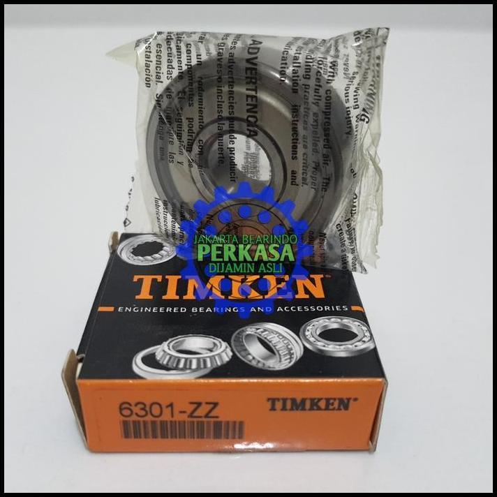 DISKON 6301ZZ BEARING 6301 ZZ / 6301 2Z C3 TUTUP BESI TIMKEN ASLI 
