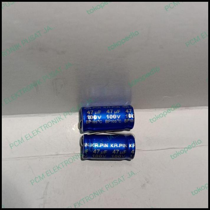 DISKON 2245 KAPASITOR CAPACITOR NONPOLAR NON POLAR NP KAPIN KA-PIN 47UF 100V 
