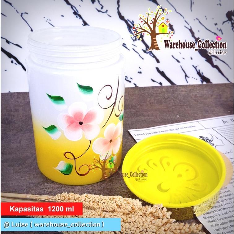 Toples Kaca Rainbow Ivy Motif Kembang Timbul Ukuran Besar
