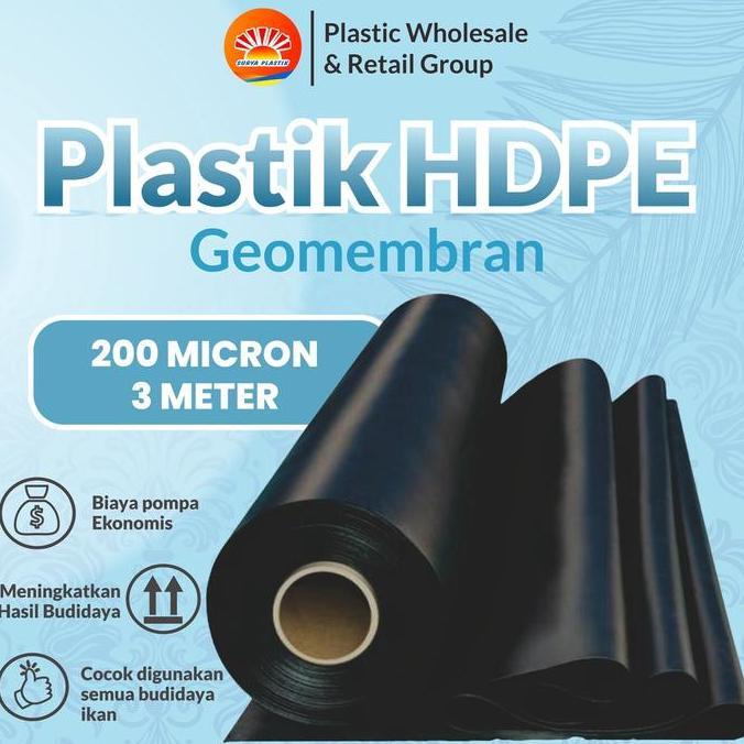 GEOMEMBRAN HDPE TEBAL 200 MICRON LEBAR 3 METER