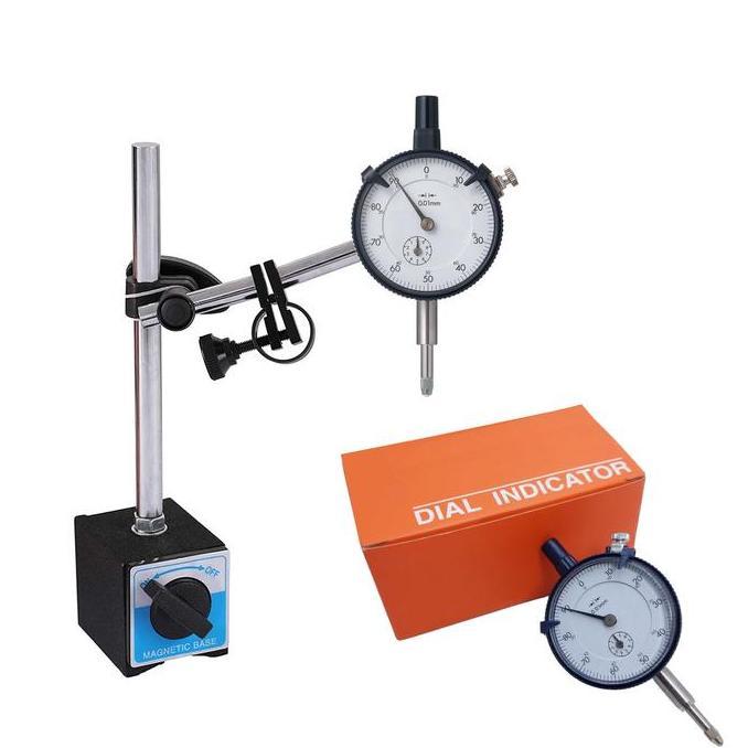 Murah Paket Dial Indicator Mitutoyo 2046S + Magnetic Base Test Stand Gauge Pick Dudukan Indikator Se