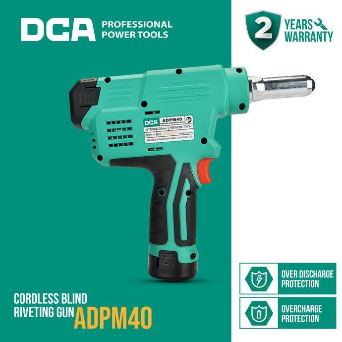 Promo Dca Cordless Blind Riveting Gun / Mesin Rivet Baterai 12Volt Adpm40