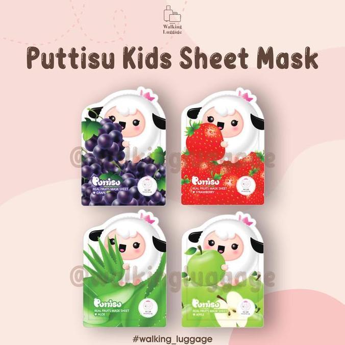 PUTTISU Real Fruit Kids Sheet Mask | Masker Wajah Anak Korea