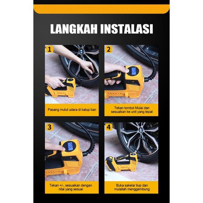 Murah Ironhoof Pompa Ban Mobil Truk Motor Elektrik Cek Tekanan Angin