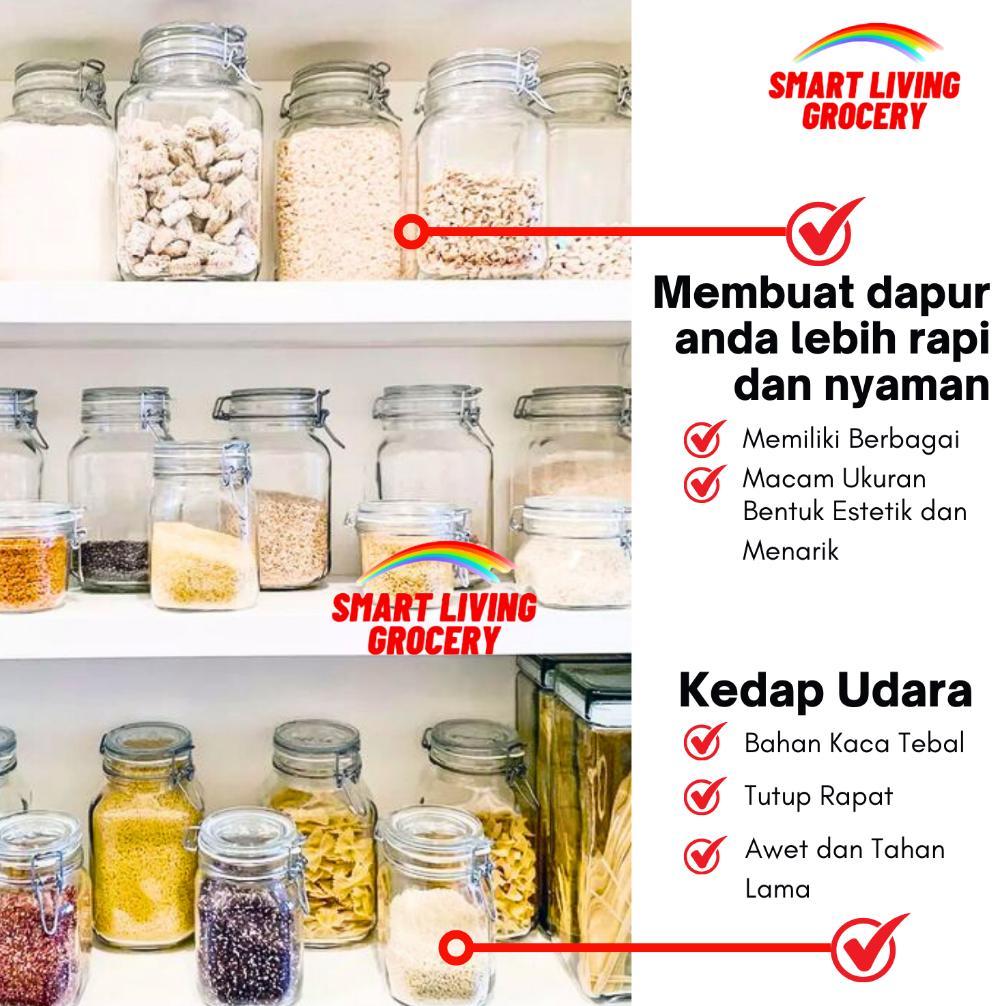 Toples Kaca Kedap Udara 4 Liter Untuk Kue Dan Snack