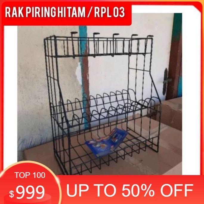 RPL 03 HITAM / RAK PIRING SUSUN 3 ANTI KARAT / rak kawat susun 3 / rak piring RPL 03 / rak piring RP