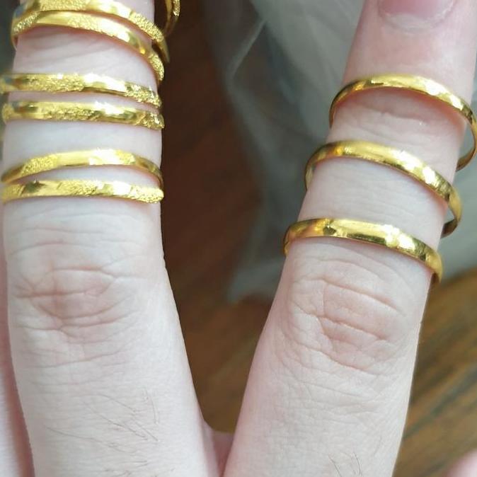 Kyuu- Cincin Susun 1Gr 1 Gram 1G 24K 24Karat 24 Karat 99% Emas Asli 1Gr Gold