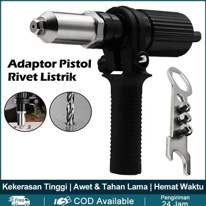 Gasss- Adapter Rivet Untuk Bor Tembok & Besi - Alat Rivet Listrik Portable, Cocok Untuk Pasang Plafo