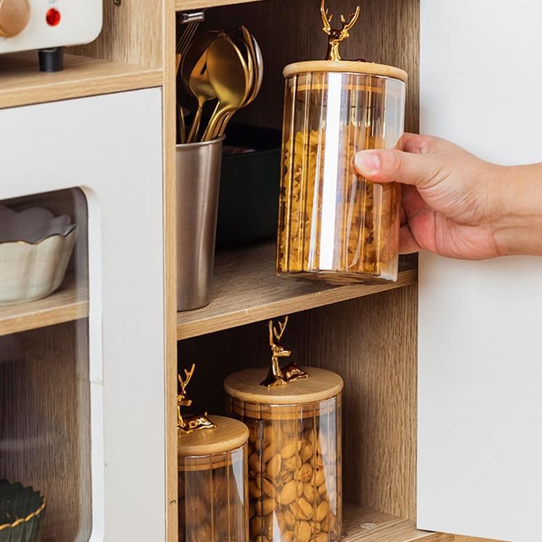 Murah  Toples Rusa Toples Makanan Serbaguna Toples Gold Toples Aesthetic Toples Kue Toples Kaca Leba