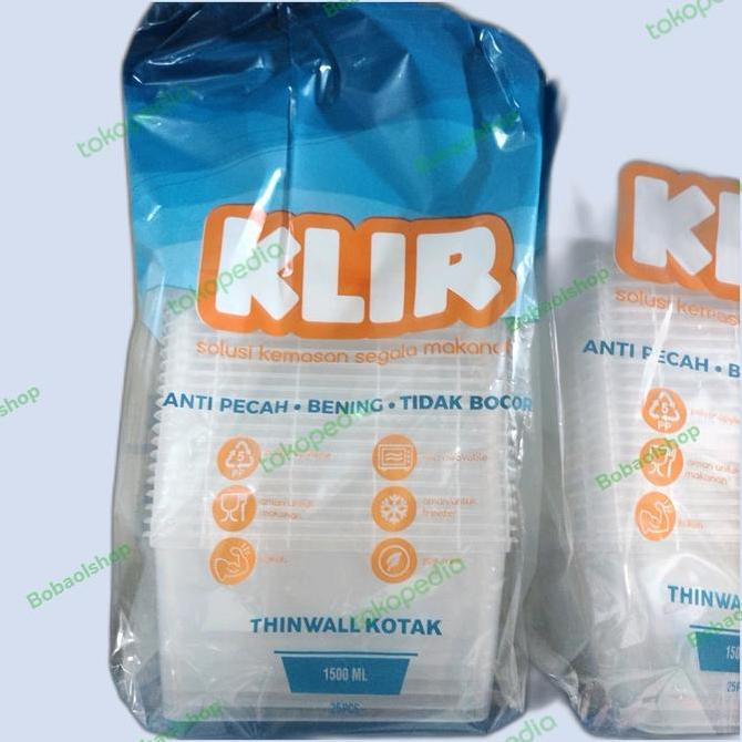Tayoo- Thinwall 1500Ml Sq Klir / Thinwall Kotak 1500Ml
