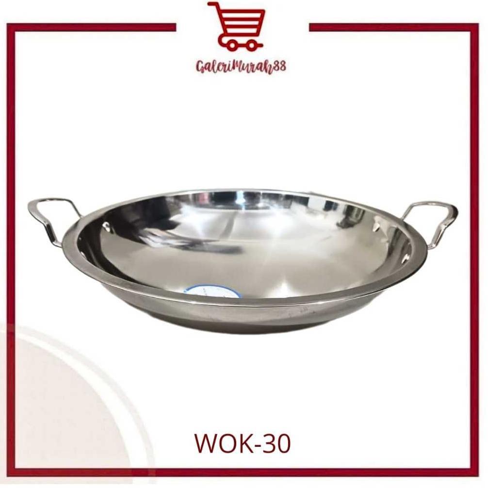 DISKON WAJAN MINI STAINLESS STEEL BMW / WAJAN PENGGORENGAN KUALI MINI WOK PAN KATEL BAR STAINLESS ST