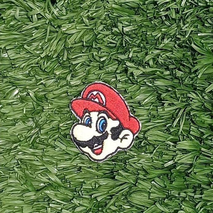 bordir mario, iron pacth mario cukup disetrika