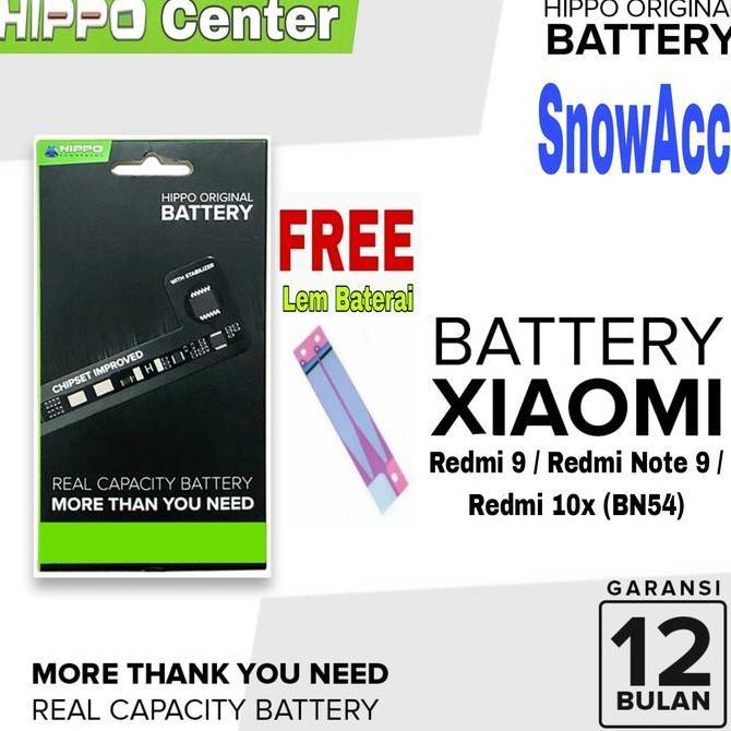 TERMURAH - Hippo Baterai Compatible XiaoMi Redmi Note 9 Kode Baterai BN54 / BN 54 / BN-54 Batre