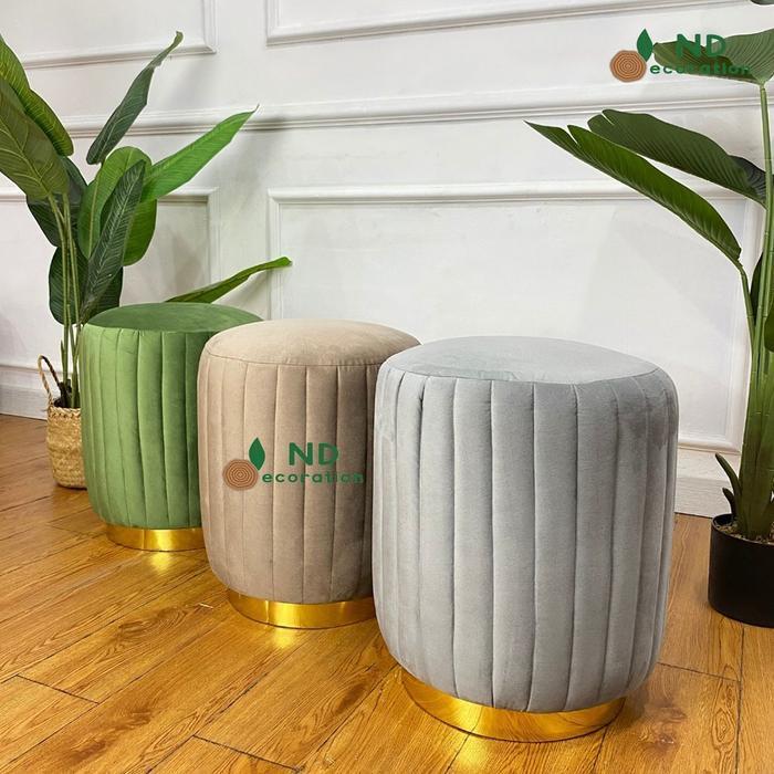 Ottoman Line Stool / Kursi Bulat Aesthetic / Kursi Bulat Minimalis