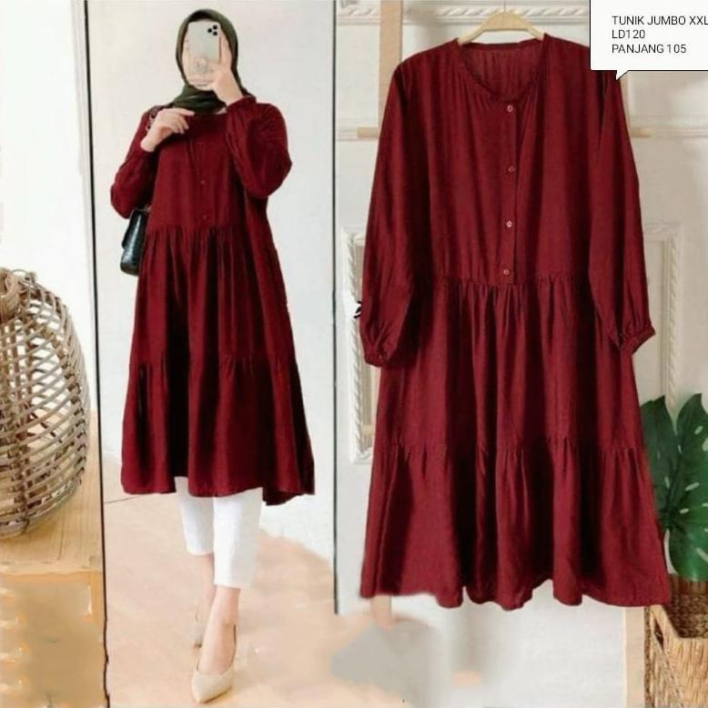 Cod Wiza Tunik/Tunik Jumbo/Ld102&120/Tunik Kerut Keliling/Tunik Susun/Tunik Wanita/Tunik Muslim/Midi