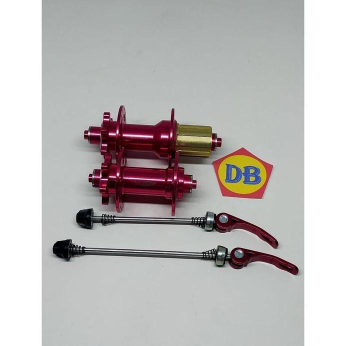 Hub raze 32 hole freehub 4 bearing jangkrik sepeda MTB merah