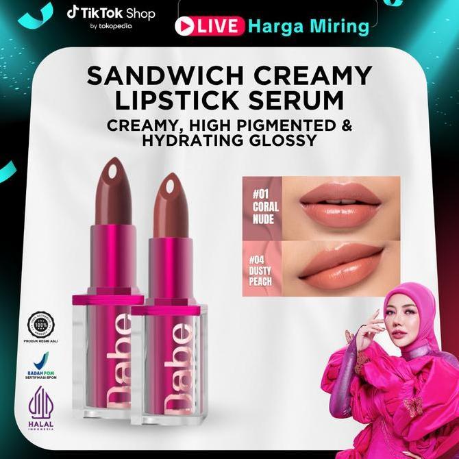Ulipstik- 2 Sandwich Creamy Lipstick Serum Dabe Beaute