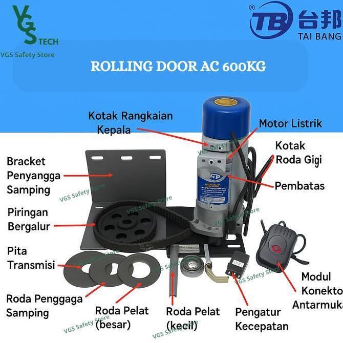 Automatic Rolling Door AC Mesin Rolling Otomatis 600 Kg